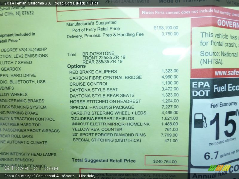 Rosso Corsa (Red) / Beige 2014 Ferrari California 30
