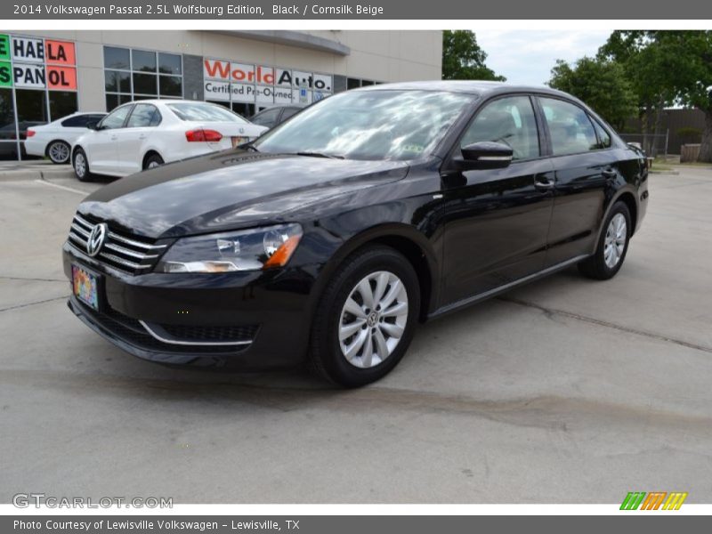 Black / Cornsilk Beige 2014 Volkswagen Passat 2.5L Wolfsburg Edition