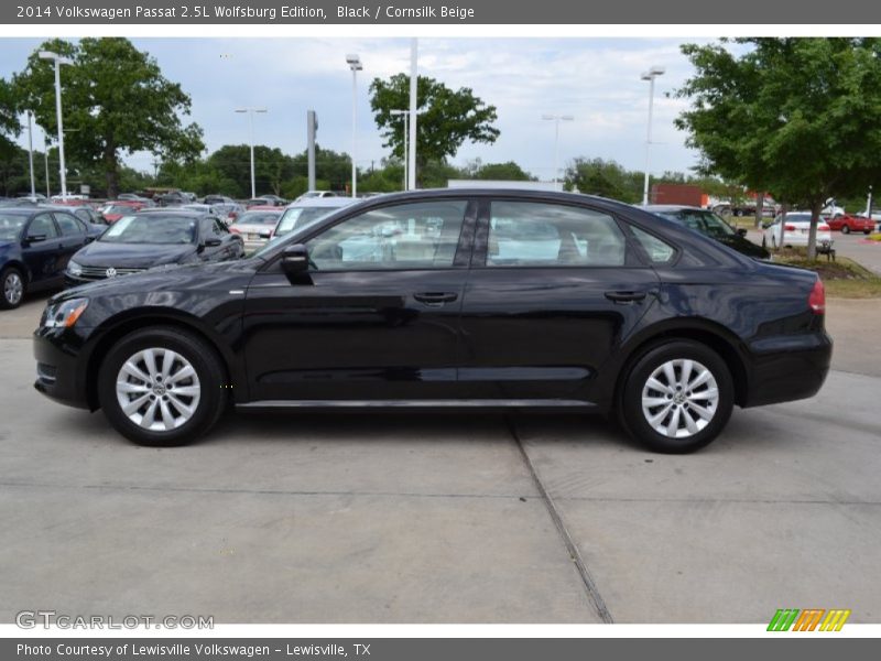 Black / Cornsilk Beige 2014 Volkswagen Passat 2.5L Wolfsburg Edition