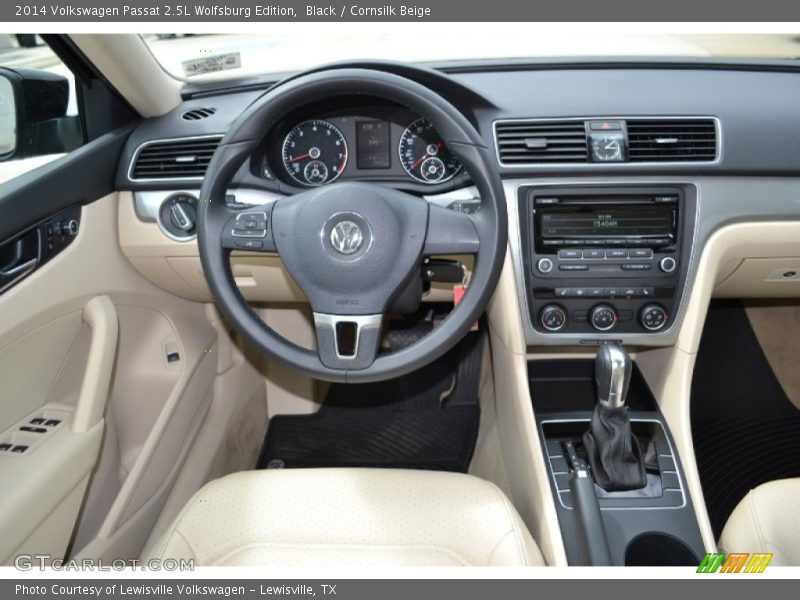 Black / Cornsilk Beige 2014 Volkswagen Passat 2.5L Wolfsburg Edition