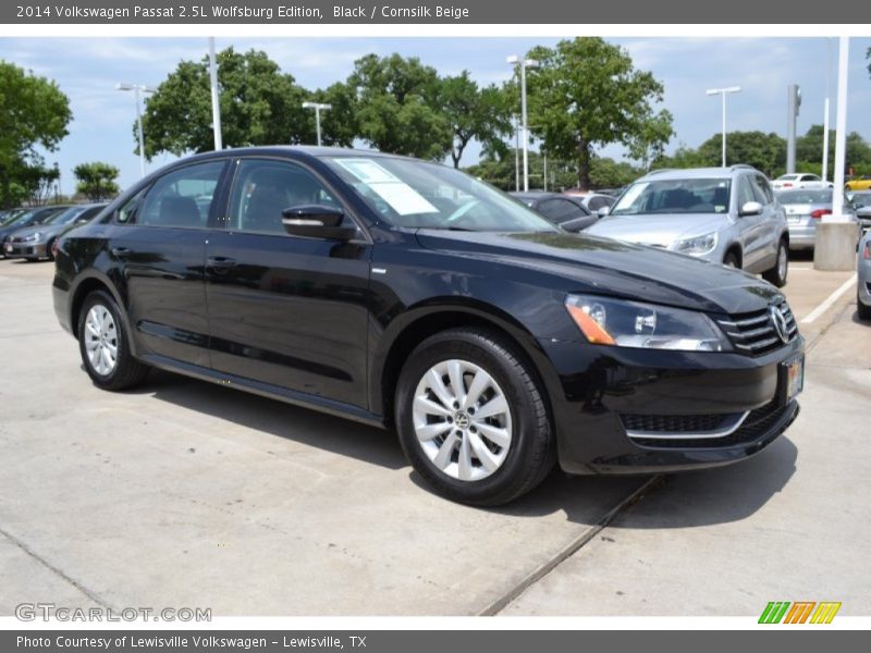Black / Cornsilk Beige 2014 Volkswagen Passat 2.5L Wolfsburg Edition