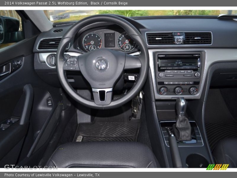 Black / Cornsilk Beige 2014 Volkswagen Passat 2.5L Wolfsburg Edition