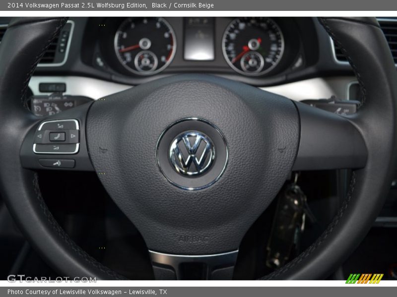 Black / Cornsilk Beige 2014 Volkswagen Passat 2.5L Wolfsburg Edition