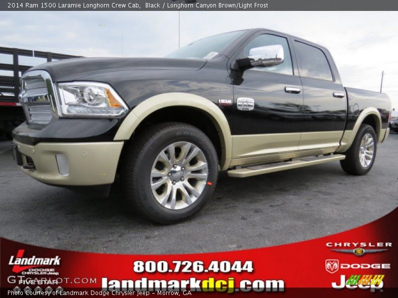 Black / Longhorn Canyon Brown/Light Frost 2014 Ram 1500 Laramie Longhorn Crew Cab