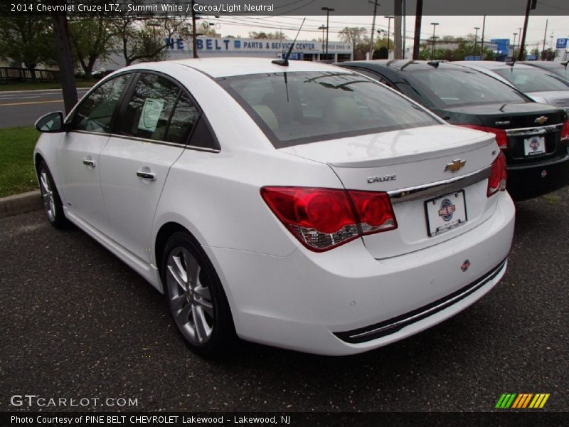 Summit White / Cocoa/Light Neutral 2014 Chevrolet Cruze LTZ
