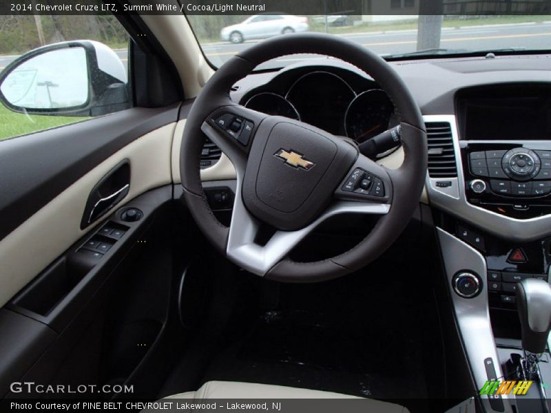 Summit White / Cocoa/Light Neutral 2014 Chevrolet Cruze LTZ