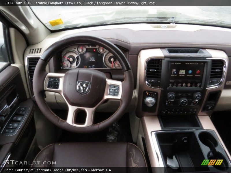 Black / Longhorn Canyon Brown/Light Frost 2014 Ram 1500 Laramie Longhorn Crew Cab
