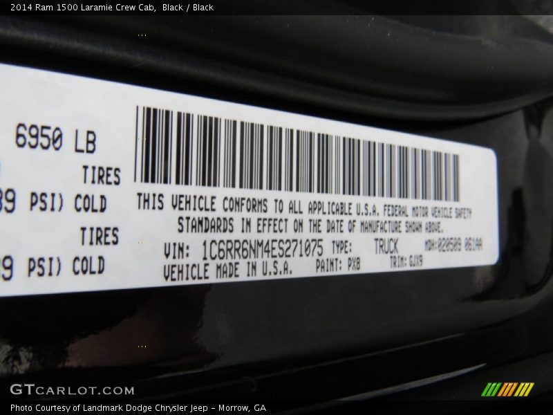 2014 1500 Laramie Crew Cab Black Color Code PX8