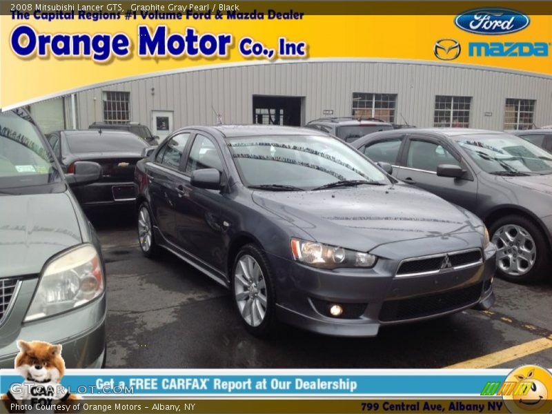 Graphite Gray Pearl / Black 2008 Mitsubishi Lancer GTS