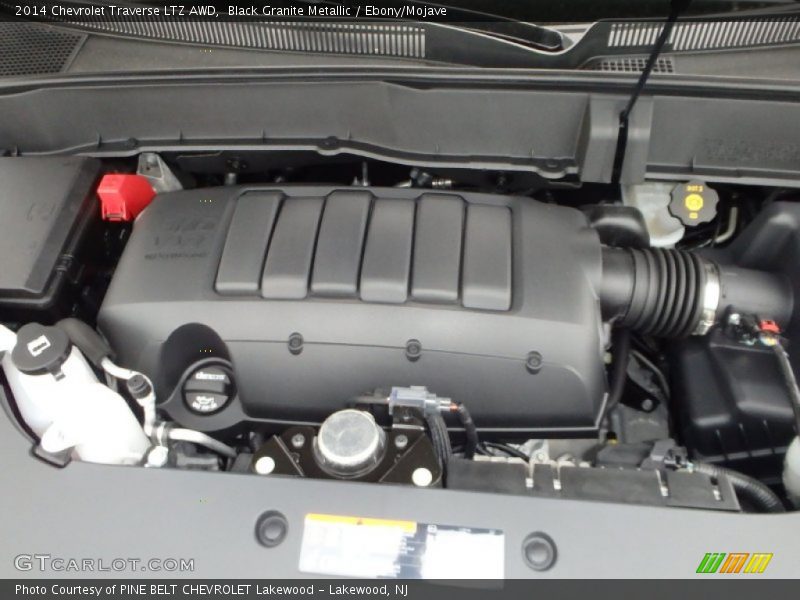 Black Granite Metallic / Ebony/Mojave 2014 Chevrolet Traverse LTZ AWD