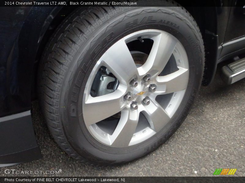 Black Granite Metallic / Ebony/Mojave 2014 Chevrolet Traverse LTZ AWD