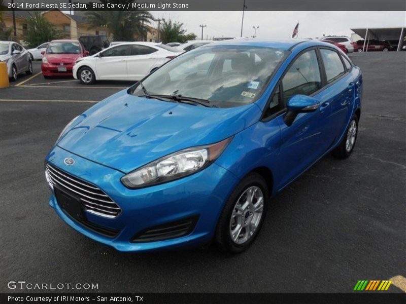 Blue Candy / Medium Light Stone 2014 Ford Fiesta SE Sedan