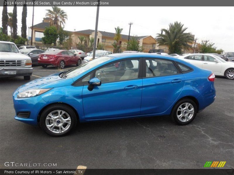 Blue Candy / Medium Light Stone 2014 Ford Fiesta SE Sedan