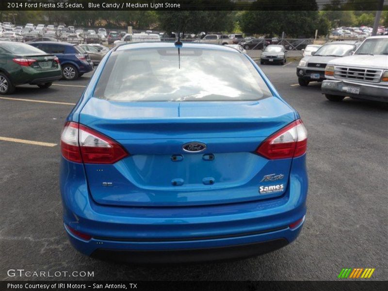 Blue Candy / Medium Light Stone 2014 Ford Fiesta SE Sedan