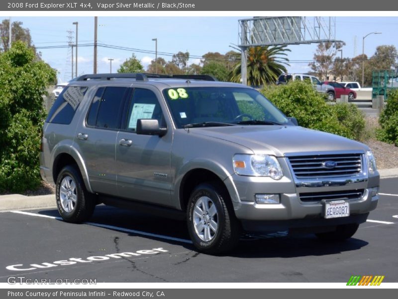 Vapor Silver Metallic / Black/Stone 2008 Ford Explorer XLT 4x4