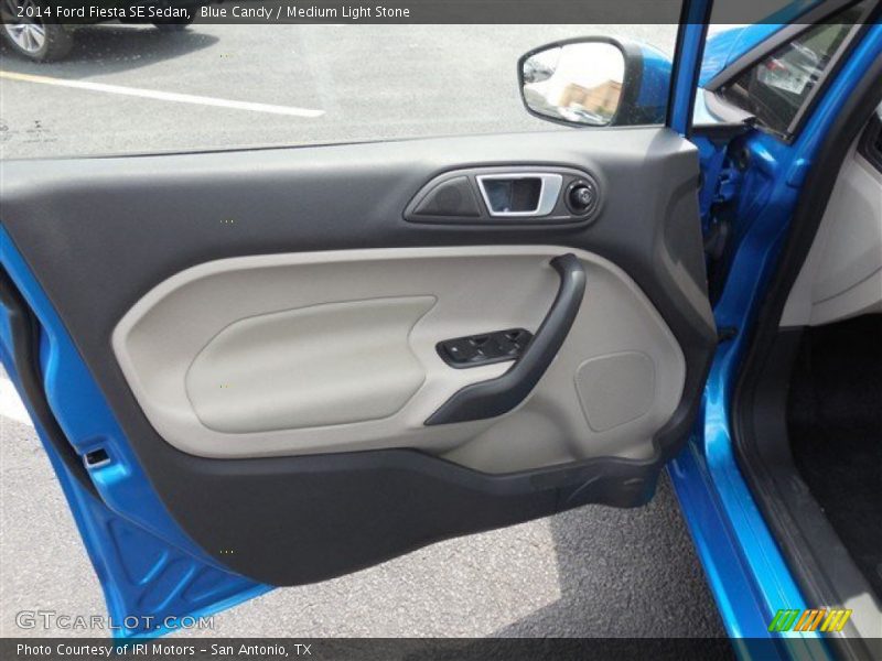 Blue Candy / Medium Light Stone 2014 Ford Fiesta SE Sedan