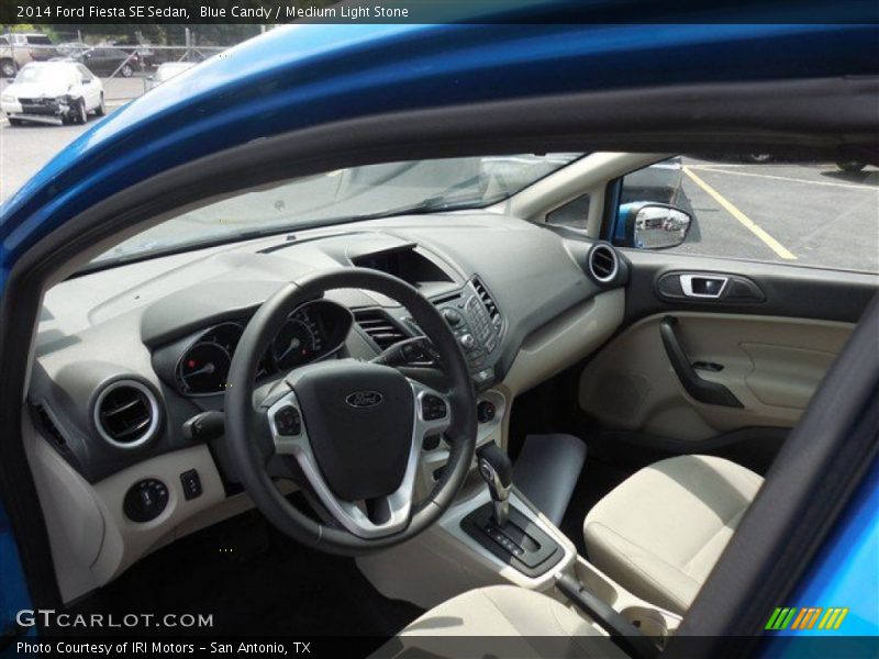Blue Candy / Medium Light Stone 2014 Ford Fiesta SE Sedan