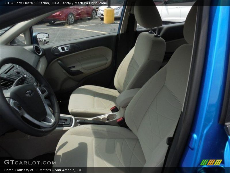 Blue Candy / Medium Light Stone 2014 Ford Fiesta SE Sedan