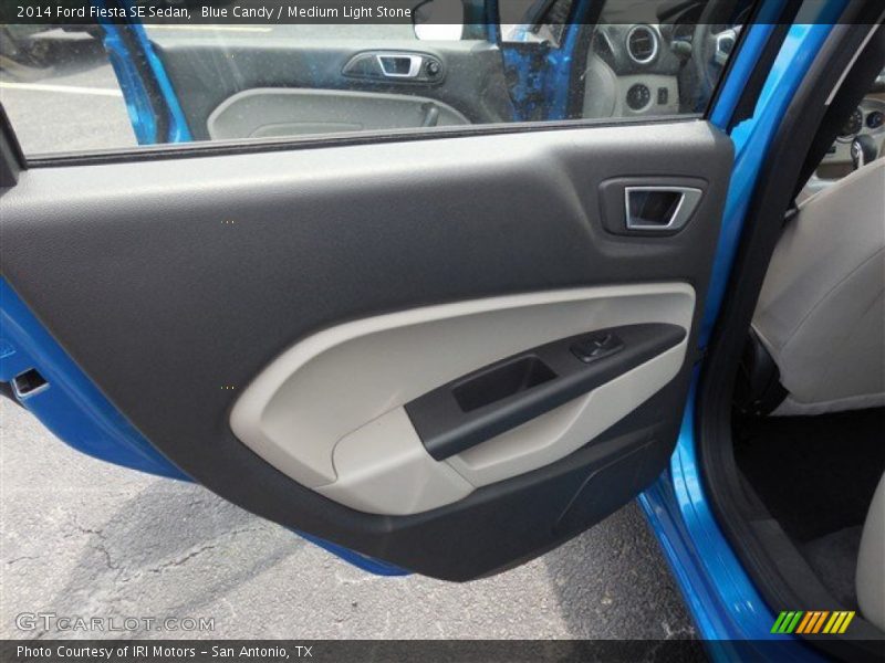 Blue Candy / Medium Light Stone 2014 Ford Fiesta SE Sedan
