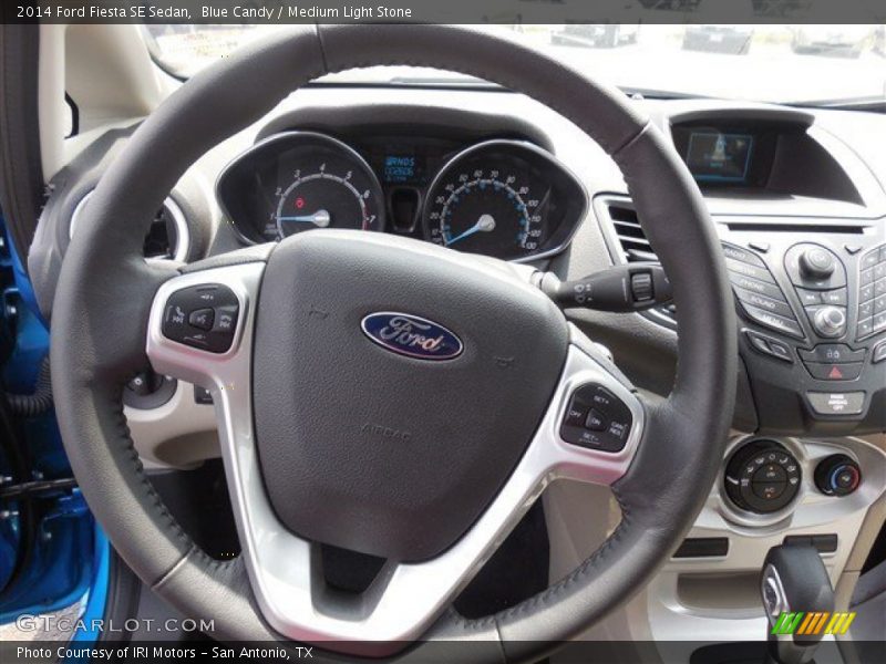 Blue Candy / Medium Light Stone 2014 Ford Fiesta SE Sedan