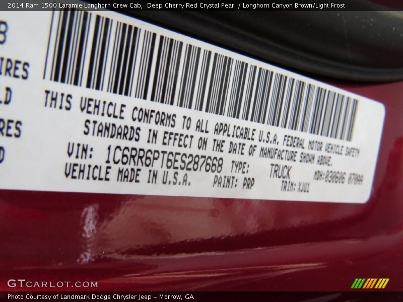 Deep Cherry Red Crystal Pearl / Longhorn Canyon Brown/Light Frost 2014 Ram 1500 Laramie Longhorn Crew Cab