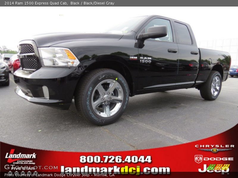 Black / Black/Diesel Gray 2014 Ram 1500 Express Quad Cab