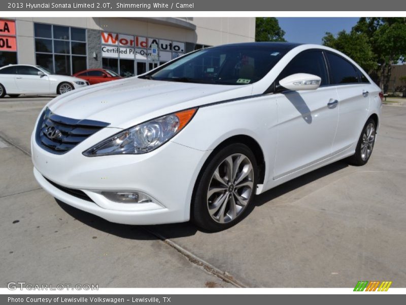 Shimmering White / Camel 2013 Hyundai Sonata Limited 2.0T