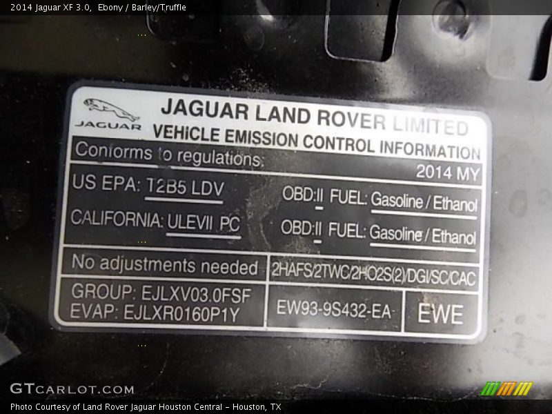 Ebony / Barley/Truffle 2014 Jaguar XF 3.0