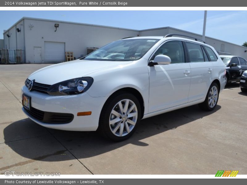 Pure White / Cornsilk Beige 2014 Volkswagen Jetta TDI SportWagen