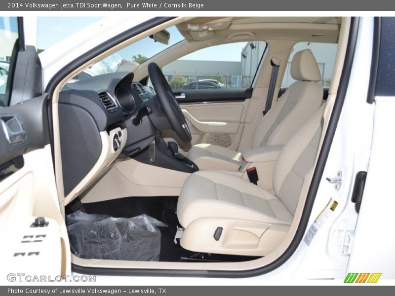 Pure White / Cornsilk Beige 2014 Volkswagen Jetta TDI SportWagen