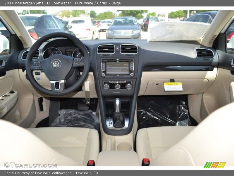 Pure White / Cornsilk Beige 2014 Volkswagen Jetta TDI SportWagen