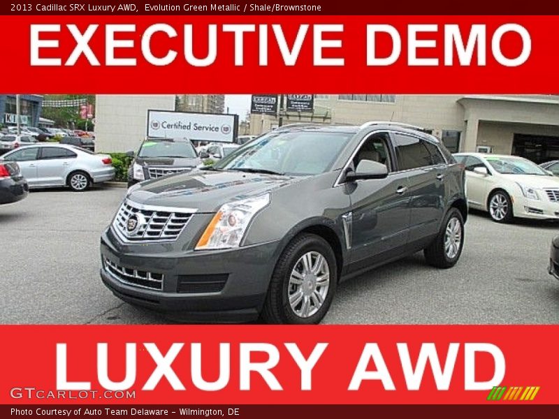 Evolution Green Metallic / Shale/Brownstone 2013 Cadillac SRX Luxury AWD