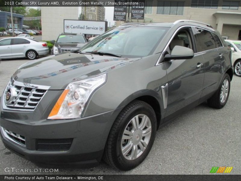 Evolution Green Metallic / Shale/Brownstone 2013 Cadillac SRX Luxury AWD