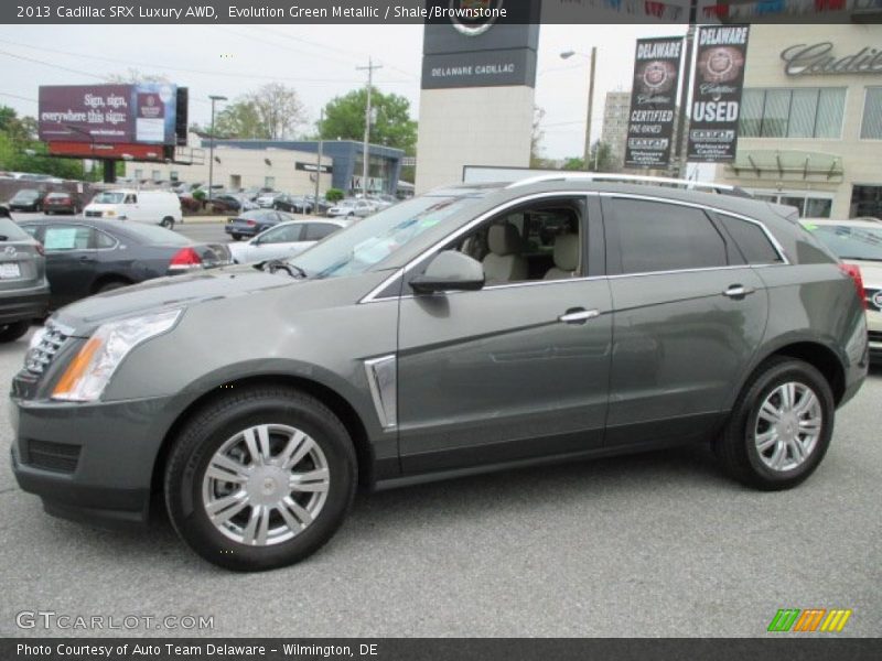 Evolution Green Metallic / Shale/Brownstone 2013 Cadillac SRX Luxury AWD
