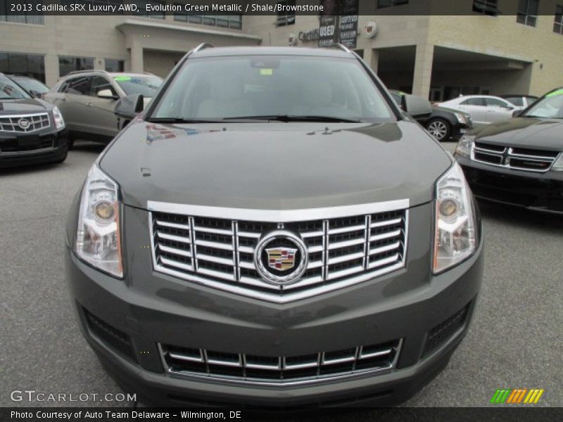 Evolution Green Metallic / Shale/Brownstone 2013 Cadillac SRX Luxury AWD