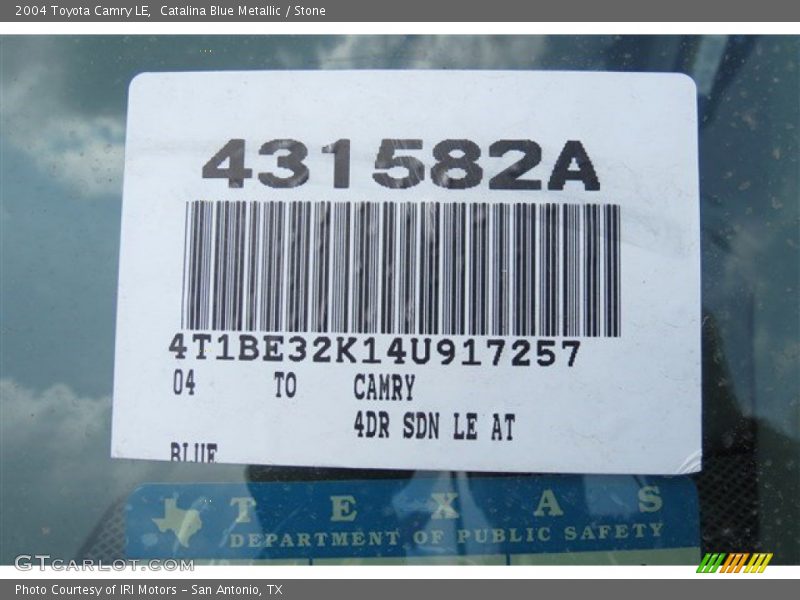 Catalina Blue Metallic / Stone 2004 Toyota Camry LE