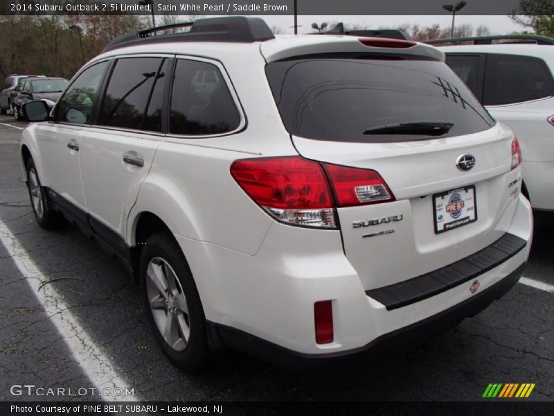 Satin White Pearl / Saddle Brown 2014 Subaru Outback 2.5i Limited