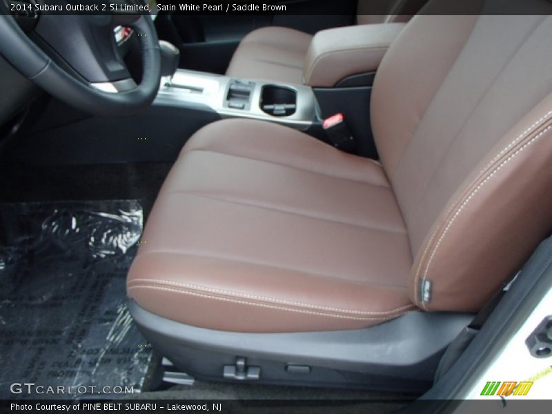 Satin White Pearl / Saddle Brown 2014 Subaru Outback 2.5i Limited