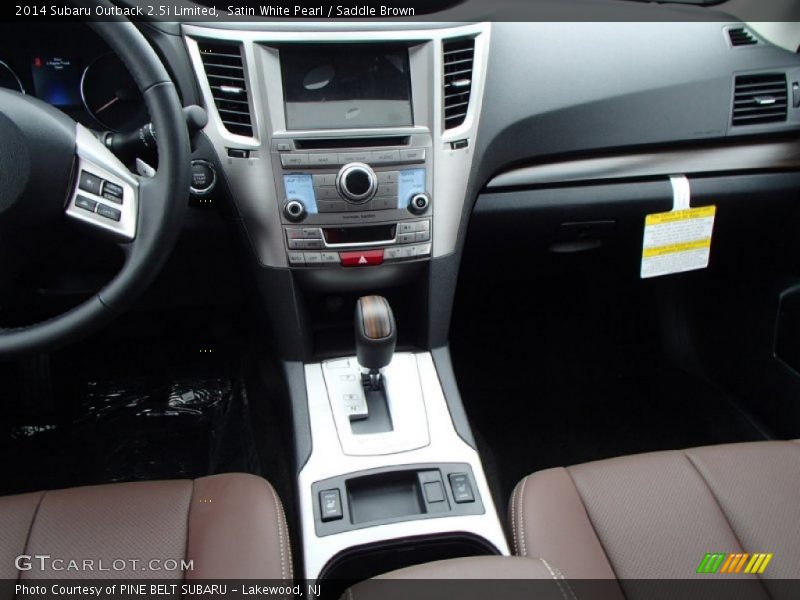 Satin White Pearl / Saddle Brown 2014 Subaru Outback 2.5i Limited
