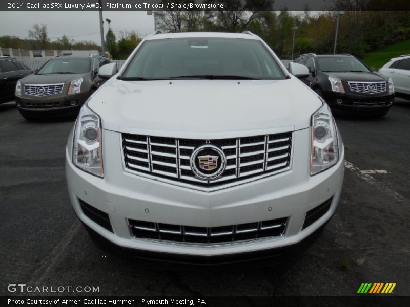 Platinum Ice Tricoat / Shale/Brownstone 2014 Cadillac SRX Luxury AWD