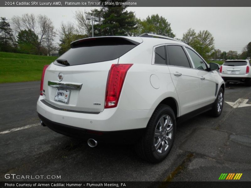 Platinum Ice Tricoat / Shale/Brownstone 2014 Cadillac SRX Luxury AWD