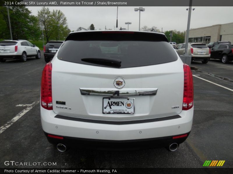 Platinum Ice Tricoat / Shale/Brownstone 2014 Cadillac SRX Luxury AWD