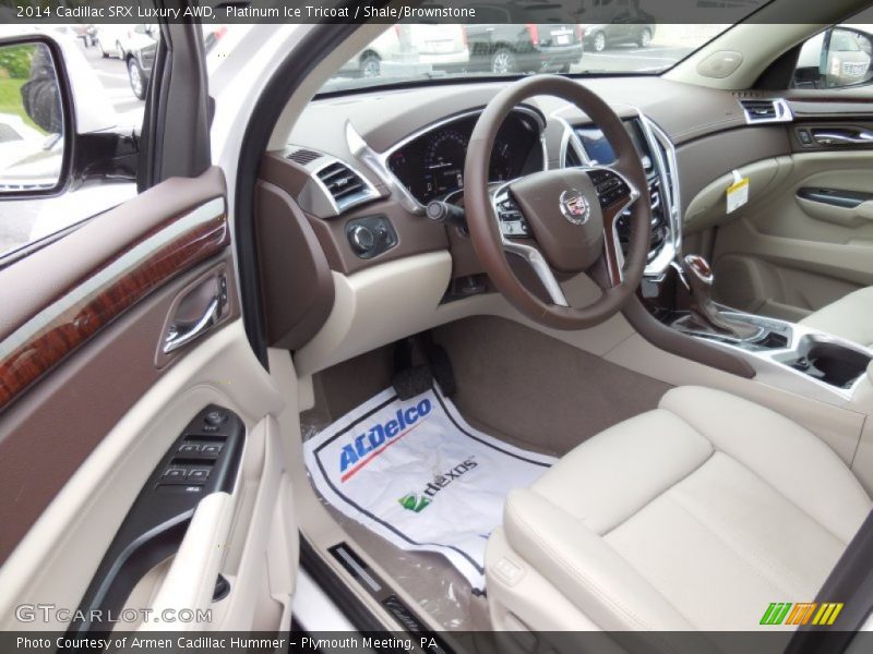 Platinum Ice Tricoat / Shale/Brownstone 2014 Cadillac SRX Luxury AWD