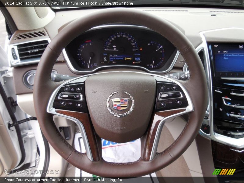 Platinum Ice Tricoat / Shale/Brownstone 2014 Cadillac SRX Luxury AWD