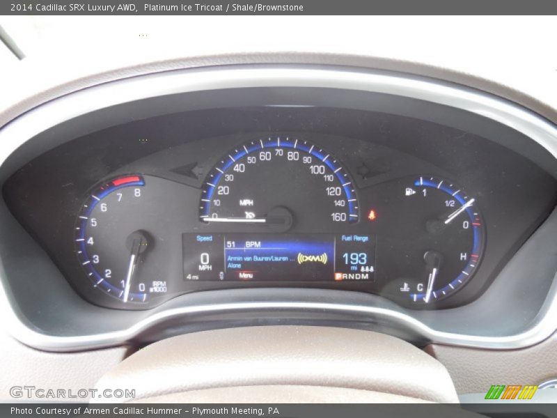 Platinum Ice Tricoat / Shale/Brownstone 2014 Cadillac SRX Luxury AWD