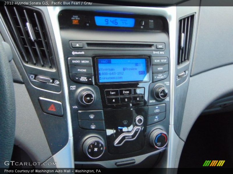 Pacific Blue Pearl / Gray 2012 Hyundai Sonata GLS