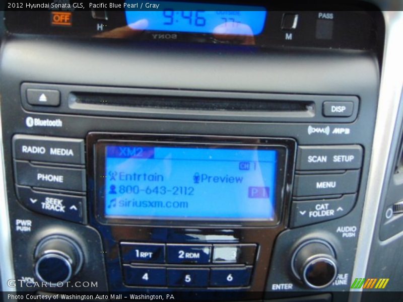 Pacific Blue Pearl / Gray 2012 Hyundai Sonata GLS