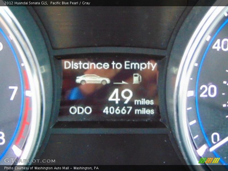 Pacific Blue Pearl / Gray 2012 Hyundai Sonata GLS