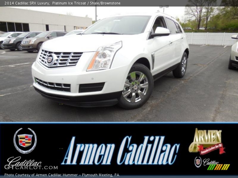 Platinum Ice Tricoat / Shale/Brownstone 2014 Cadillac SRX Luxury