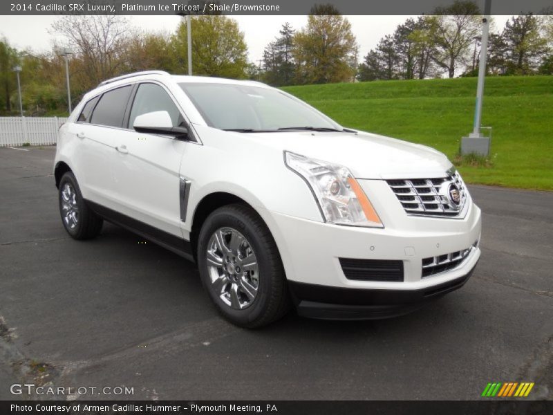 Platinum Ice Tricoat / Shale/Brownstone 2014 Cadillac SRX Luxury